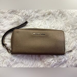 Michael Kors Tan Zip-Around Wallet